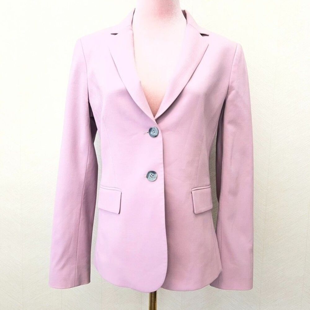 Theory Carissa Stretch Classic Dusty Lilac Two Button Suit Blazer Womens Size 6 - Picture 2 of 16